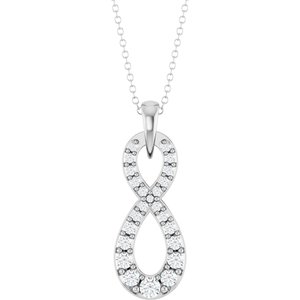 Accented Infinity-Style Necklace or Pendant