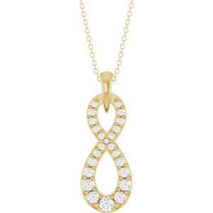 Accented Infinity-Style Necklace or Pendant