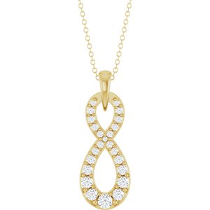 14K Yellow Gold 1/3 CTW Lab-Grown Diamond Infinity-Inspired 18" Necklace