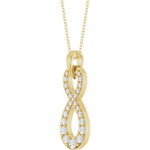 14K Yellow Gold 1/3 CTW Lab-Grown Diamond Infinity-Inspired 18" Necklace