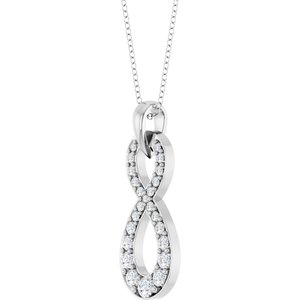 Accented Infinity-Style Necklace or Pendant