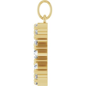 14K Yellow Gold 3/8 CTW Lab-Grown Diamond Celestial Moon Pendant