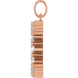 14K Rose Gold 3/8 CTW Lab-Grown Diamond Celestial Moon Pendant