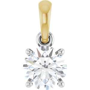 14K White/Yellow Gold 1/2 CTW Lab-Grown Diamond Pendant