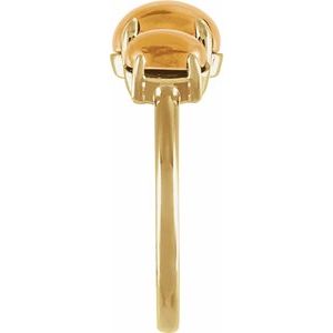 14K Yellow Gold Natural Citrine Cabochon Ring