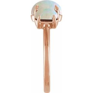 14K Rose Gold Natural Ethiopian Opal Cabochon Ring