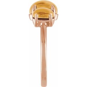 14K Rose Gold Natural Citrine Cabochon Ring