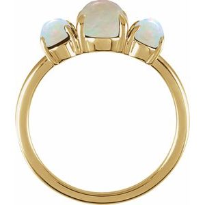 14K Yellow Gold Natural Ethiopian Opal Cabochon Ring