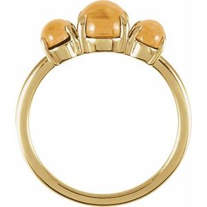 14K Yellow Gold Natural Citrine Cabochon Ring