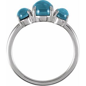 Sterling Silver Natural London Blue Topaz Cabochon Ring