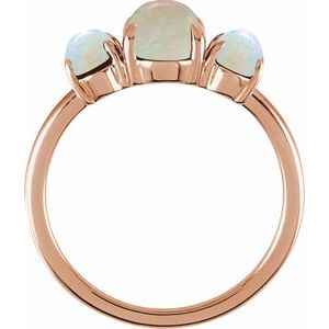 14K Rose Gold Natural Ethiopian Opal Cabochon Ring