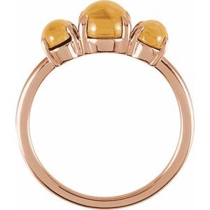 14K Rose Gold Natural Citrine Cabochon Ring