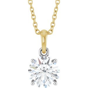 14K White/Yellow Gold 1 CTW Lab-Grown Diamond 18" Necklace