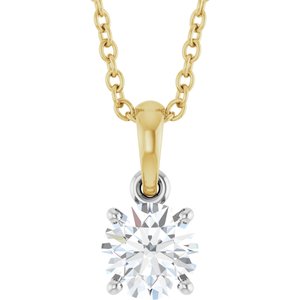 14K White/Yellow Gold 1/2 CTW Lab-Grown Diamond 18" Necklace