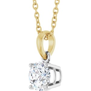 14K White/Yellow Gold 1/2 CTW Lab-Grown Diamond 18" Necklace