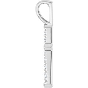 Sterling Silver 1/6 CTW Lab-Grown Diamond Cross Pendant