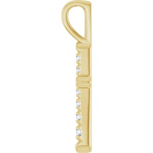 14K Yellow Gold 1/6 CTW Lab-Grown Diamond Cross Pendant