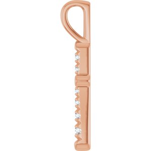 14K Rose Gold 1/6 CTW Lab-Grown Diamond Cross Pendant