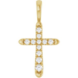 14K Yellow Gold 1/6 CTW Lab-Grown Diamond Cross Pendant