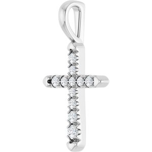 14K White Gold 1/6 CTW Lab-Grown Diamond Cross Pendant