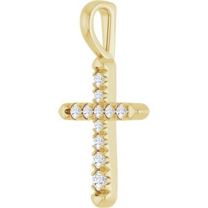 14K Yellow Gold 1/6 CTW Lab-Grown Diamond Cross Pendant