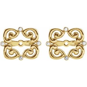 14K Yellow Gold .08 CTW Natiral Diamond Earring Jackets with 5.7 mm ID – image 2