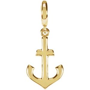 14K Yellow Gold Anchor Charm/Pendant
