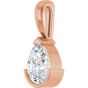 14K Rose Gold 1/2 CT Natural Diamond Pendant