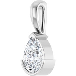 14K White Gold 1/2 CT Natural Diamond Pendant