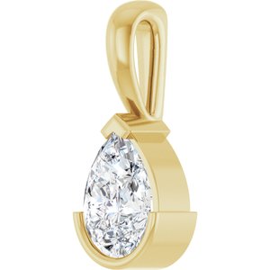 14K Yellow Gold 1/2 CT Natural Diamond Pendant