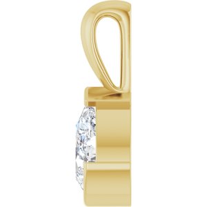 14K Yellow Gold 1/2 CT Natural Diamond Pendant