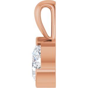 14K Rose Gold 1/2 CT Natural Diamond Pendant