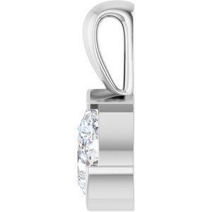 14K White Gold 1/2 CT Natural Diamond Pendant