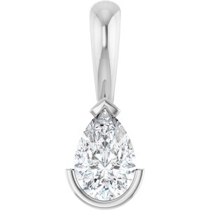 Platinum 1/3 CT Natural Diamond Pendant