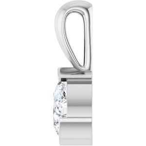 14K White Gold 1/3 CT Natural Diamond Pendant