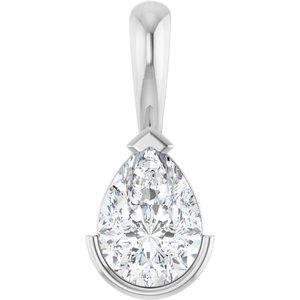 Sterling Silver 1/2 CT Natural Diamond Pendant