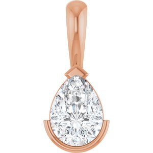 14K Rose Gold 1/2 CT Natural Diamond Pendant