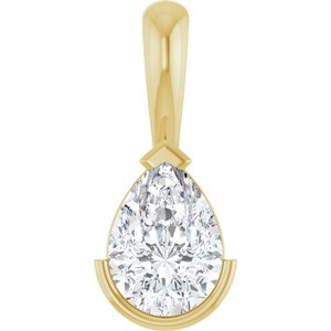 14K Yellow Gold 1/2 CT Natural Diamond Pendant