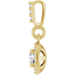 14K Yellow Gold 1/5 CTW Lab-Grown Diamond Halo-Style Pendant