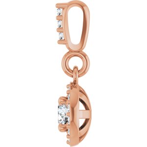 14K Rose Gold 1/5 CTW Lab-Grown Diamond Halo-Style Pendant