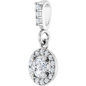 Platinum 1/5 CTW Lab-Grown Diamond Halo-Style Pendant