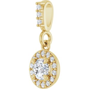 14K Yellow Gold 1/5 CTW Lab-Grown Diamond Halo-Style Pendant