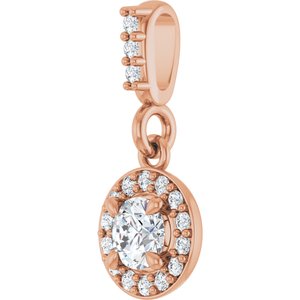 14K Rose Gold 1/5 CTW Lab-Grown Diamond Halo-Style Pendant
