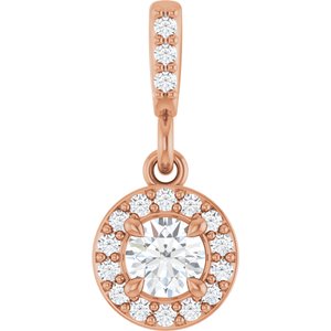 14K Rose Gold 1/5 CTW Natural Diamond Halo-Style Pendant