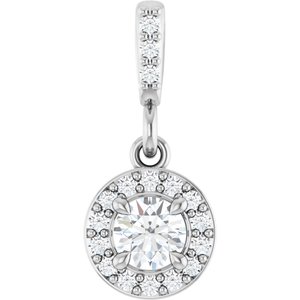 Sterling Silver 1/5 CTW Lab-Grown Diamond Halo-Style Pendant