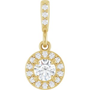 14K Yellow Gold 1/5 CTW Lab-Grown Diamond Halo-Style Pendant