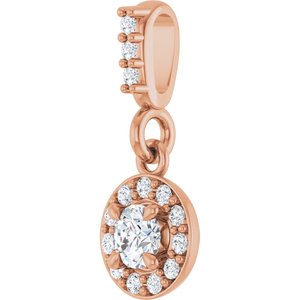 14K Rose Gold 1/6 CTW Natural Diamond Halo-Style Pendant