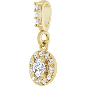 14K Yellow Gold 1/6 CTW Natural Diamond Halo-Style Pendant