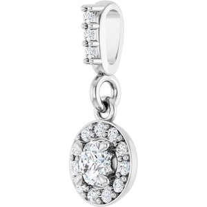 Sterling Silver 1/6 CTW Natural Diamond Halo-Style Pendant
