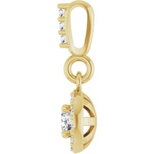 14K Yellow Gold 1/6 CTW Natural Diamond Halo-Style Pendant